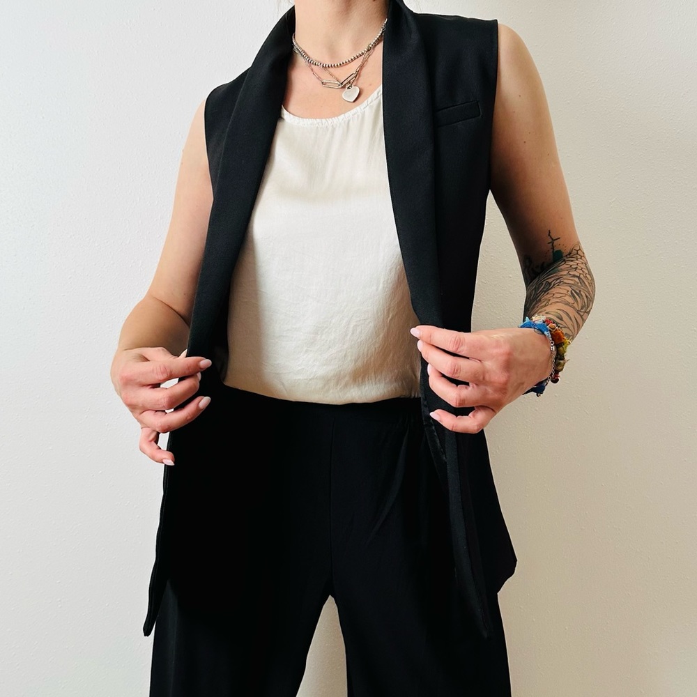 Vintage Achielry black single-breasted sleeveless blazer - Picture 5 of 8